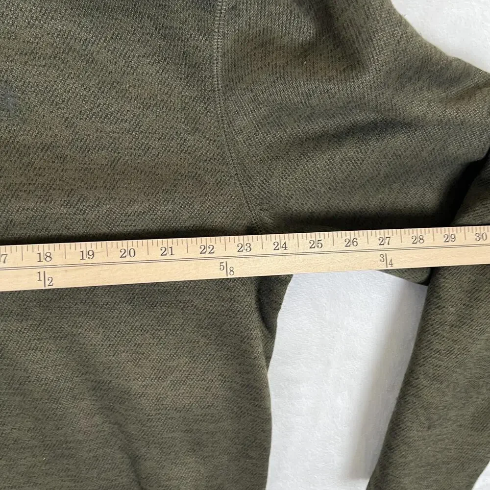 G.H. Bass & Co Sweater Mens XL Green 1/4 Zip Mock Neck Fleece Lined Pullover